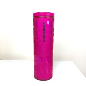 Starbucks 2021 Holiday Tumbler Grande 16oz Cold Pink Ribbon